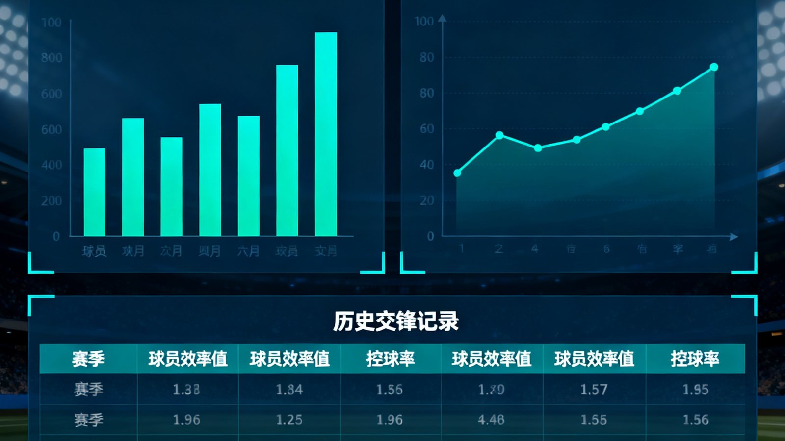 比分网数据统计页面展示球员效率值与球队控球率历史交锋